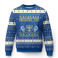 Funny Cat Hanukkah Ugly Sweater Meowzel Tov Chanukah Jewish - Wonder Print Shop