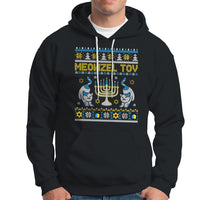 Hanukkah Cat Hoodie Meowzel Tov Funny Chanukah Jewish Cat Owner Ugly Hanukkah - Wonder Print Shop