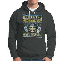 Hanukkah Cat Hoodie Meowzel Tov Funny Chanukah Jewish Cat Owner Ugly Hanukkah - Wonder Print Shop