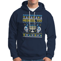 Hanukkah Cat Hoodie Meowzel Tov Funny Chanukah Jewish Cat Owner Ugly Hanukkah - Wonder Print Shop