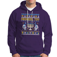 Hanukkah Cat Hoodie Meowzel Tov Funny Chanukah Jewish Cat Owner Ugly Hanukkah - Wonder Print Shop