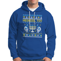 Hanukkah Cat Hoodie Meowzel Tov Funny Chanukah Jewish Cat Owner Ugly Hanukkah - Wonder Print Shop