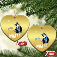 Funny Hanukkah Cat Christmas Ornament What Hanukcat Chanukah Jewish Festival - Wonder Print Shop