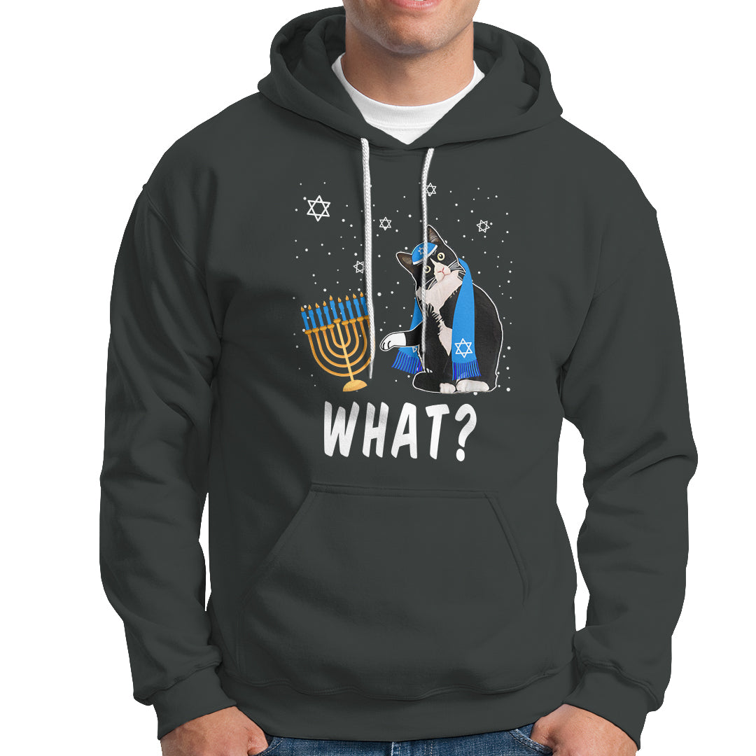 Hanukkah Cat Hoodie What Hanukkah Cat Funny Chanukah Jewish Women Girls Kids - Wonder Print Shop