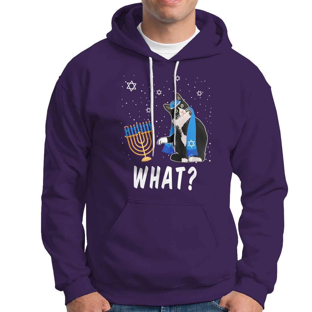 Hanukkah Cat Hoodie What Hanukkah Cat Funny Chanukah Jewish Women Girls Kids - Wonder Print Shop