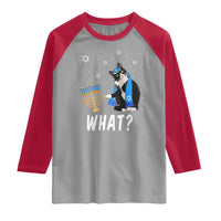 Funny Hanukkah Cat Raglan Shirt What Hanukcat Chanukah Jewish Festival