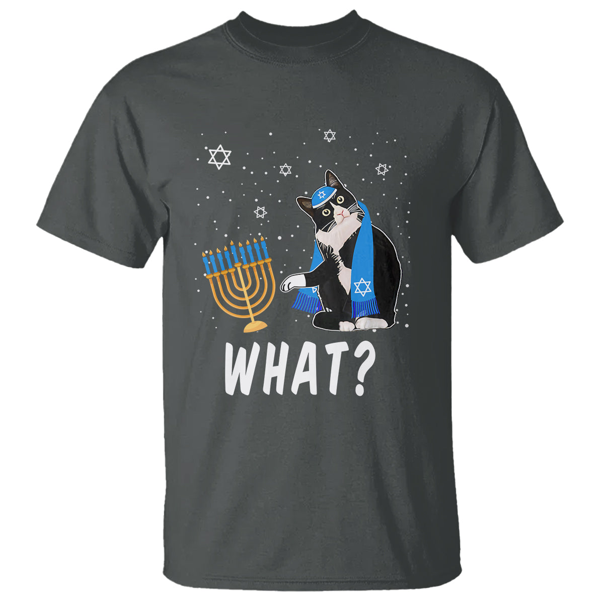 Hanukkah Cat T Shirt What Hanukkah Cat Funny Chanukah Jewish Women Girls Kids - Wonder Print Shop