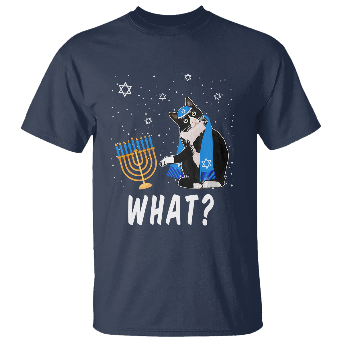 Hanukkah Cat T Shirt What Hanukkah Cat Funny Chanukah Jewish Women Girls Kids - Wonder Print Shop
