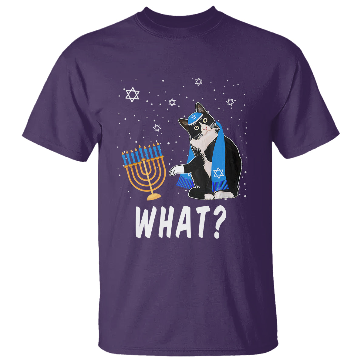 Hanukkah Cat T Shirt What Hanukkah Cat Funny Chanukah Jewish Women Girls Kids - Wonder Print Shop