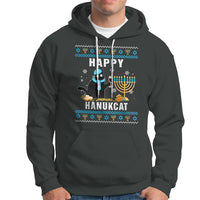 Hanukkah Cat Hoodie Happy Hanukcat Jewish Hanukkah Black Cat Menorah Chanukah - Wonder Print Shop