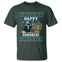 Hanukkah Cat T Shirt Happy Hanukcat Jewish Hanukkah Black Cat Menorah Chanukah - Wonder Print Shop