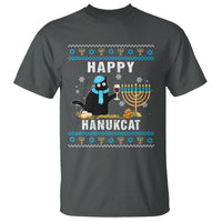 Hanukkah Cat T Shirt Happy Hanukcat Jewish Hanukkah Black Cat Menorah Chanukah - Wonder Print Shop