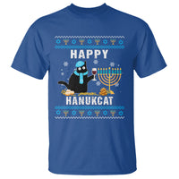 Hanukkah Cat T Shirt Happy Hanukcat Jewish Hanukkah Black Cat Menorah Chanukah - Wonder Print Shop
