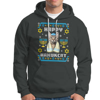 Hanukkah Cat Hoodie Happy Hanukcat Jewish Hanukkah Cat Menorah Ugly Chanukah - Wonder Print Shop