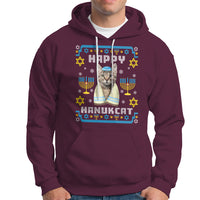Hanukkah Cat Hoodie Happy Hanukcat Jewish Hanukkah Cat Menorah Ugly Chanukah - Wonder Print Shop