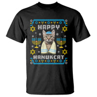 Hanukkah Cat T Shirt Happy Hanukcat Jewish Hanukkah Cat Menorah Ugly Chanukah - Wonder Print Shop