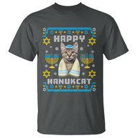 Hanukkah Cat T Shirt Happy Hanukcat Jewish Hanukkah Cat Menorah Ugly Chanukah - Wonder Print Shop