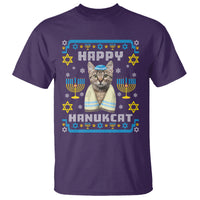 Hanukkah Cat T Shirt Happy Hanukcat Jewish Hanukkah Cat Menorah Ugly Chanukah - Wonder Print Shop