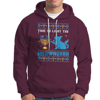 Hanukkah Cat Hoodie Light The Meownorah Jewish Hanukkah Cat Menorah Chanukah - Wonder Print Shop