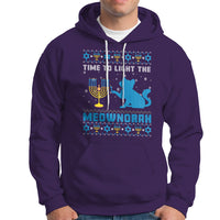 Hanukkah Cat Hoodie Light The Meownorah Jewish Hanukkah Cat Menorah Chanukah - Wonder Print Shop