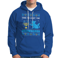 Hanukkah Cat Hoodie Light The Meownorah Jewish Hanukkah Cat Menorah Chanukah - Wonder Print Shop