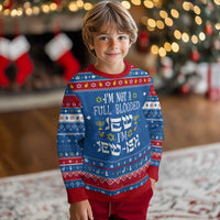 Funny Jewish Hanukkah Ugly Sweater I'm Not Full Blooded Jew I'm Jewish Chanukah - Wonder Print Shop