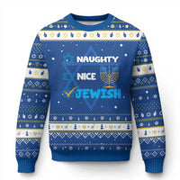 Funny Jewish Hanukkah Ugly Sweater Nice Naughty Jewish Menorah Hanukkiah Chanukah Ugly - Wonder Print Shop