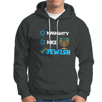 Nice Naughty Jewish Menorah Hanukkiah Chanukah Ugly Hanukkah Hoodie - Wonder Print Shop