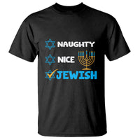 Nice Naughty Jewish Menorah Hanukkiah Chanukah Ugly Hanukkah T Shirt - Wonder Print Shop