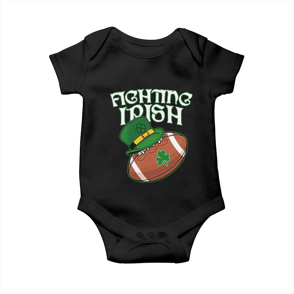 Fighting Irish Baby Onesie Football Shamrock St Patricks Spirit Classic Vintage