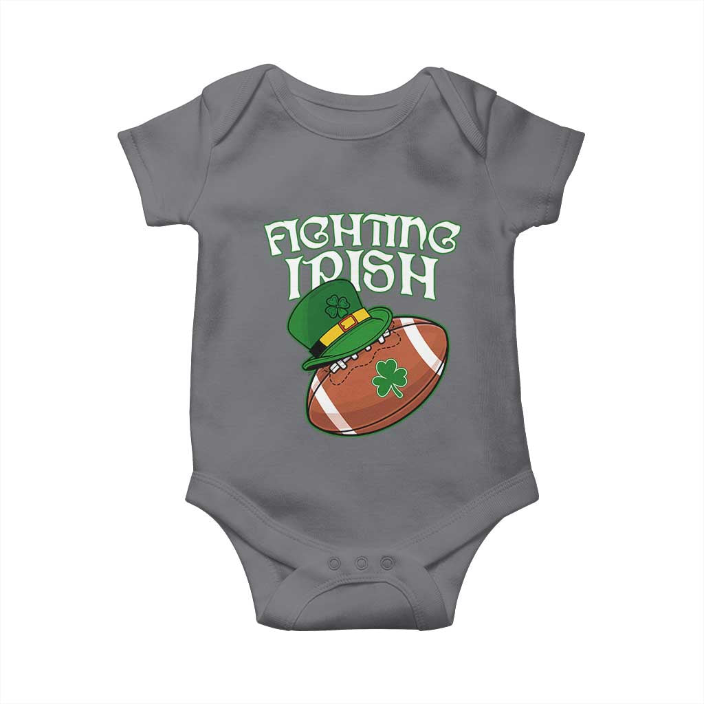 Fighting Irish Baby Onesie Football Shamrock St Patricks Spirit Classic Vintage