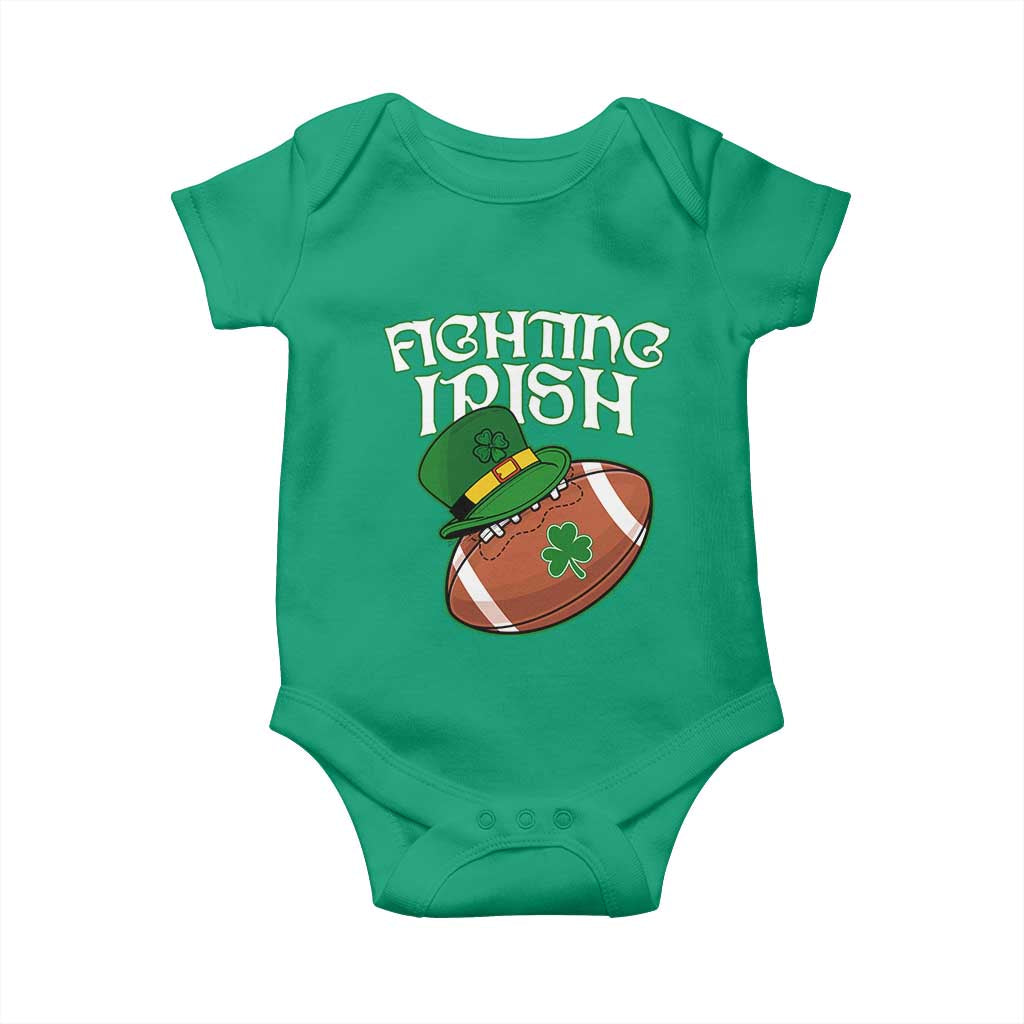 Fighting Irish Baby Onesie Football Shamrock St Patricks Spirit Classic Vintage
