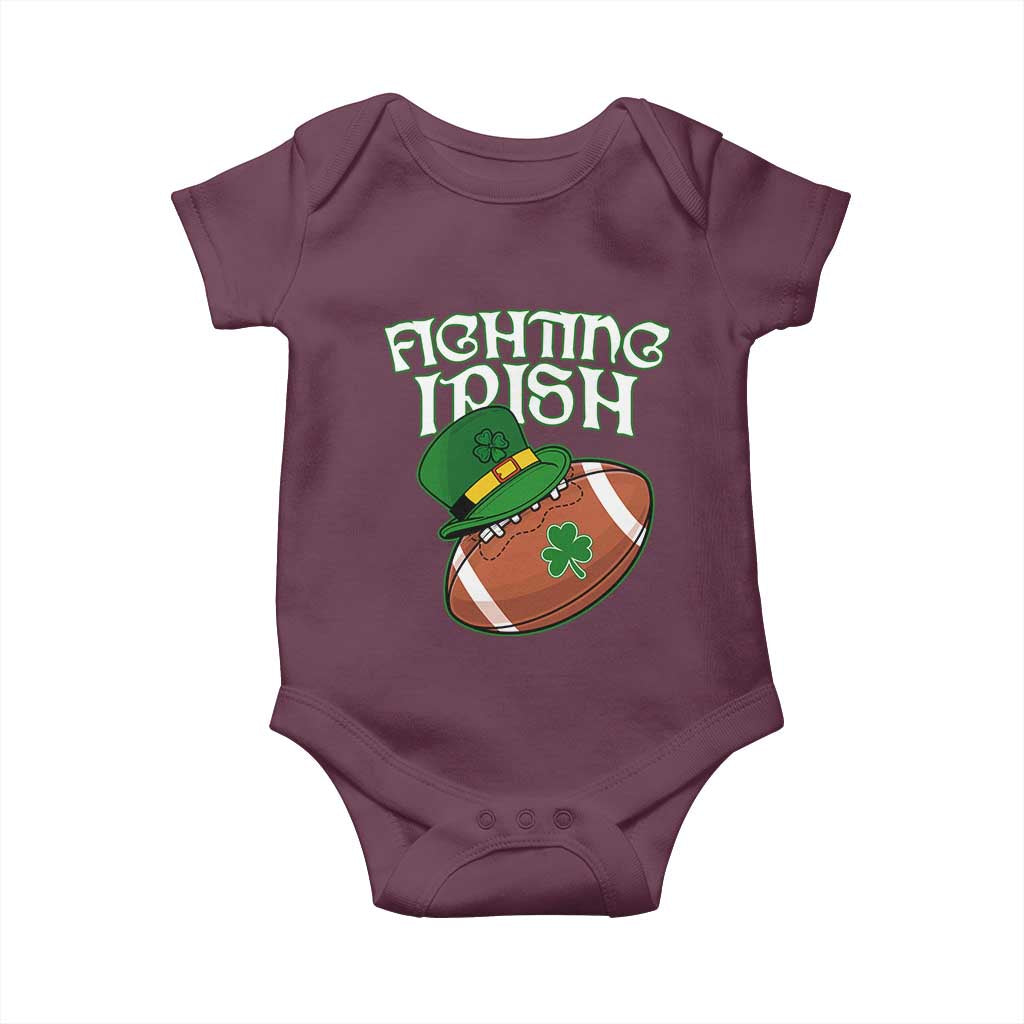 Fighting Irish Baby Onesie Football Shamrock St Patricks Spirit Classic Vintage