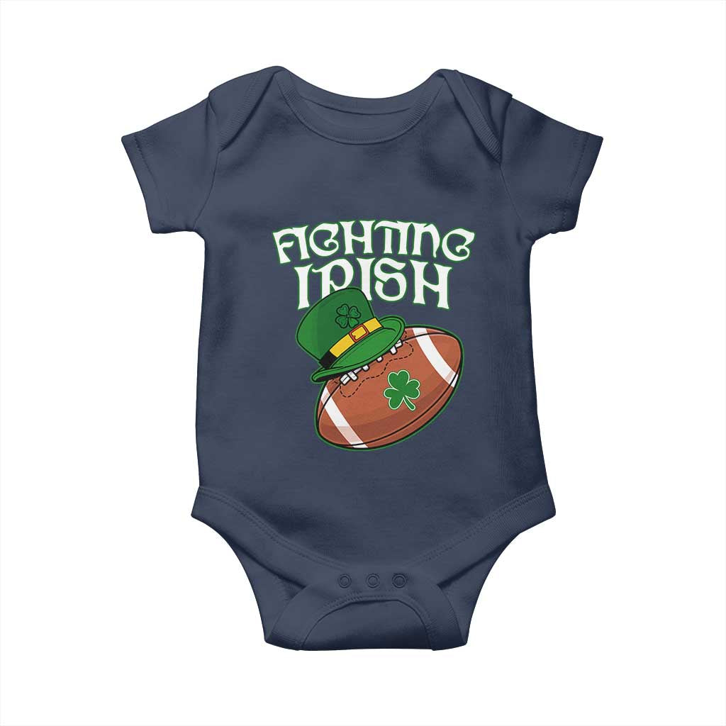 Fighting Irish Baby Onesie Football Shamrock St Patricks Spirit Classic Vintage