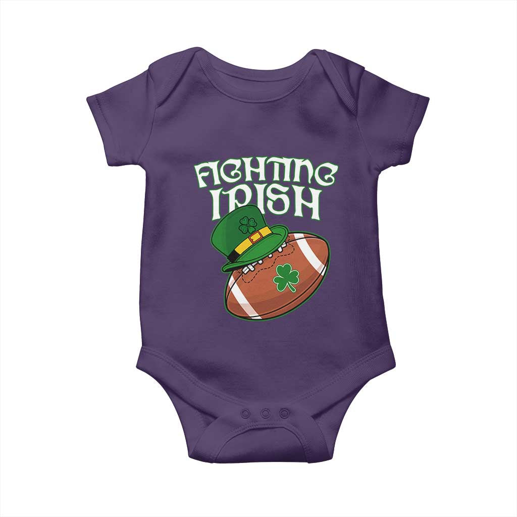 Fighting Irish Baby Onesie Football Shamrock St Patricks Spirit Classic Vintage
