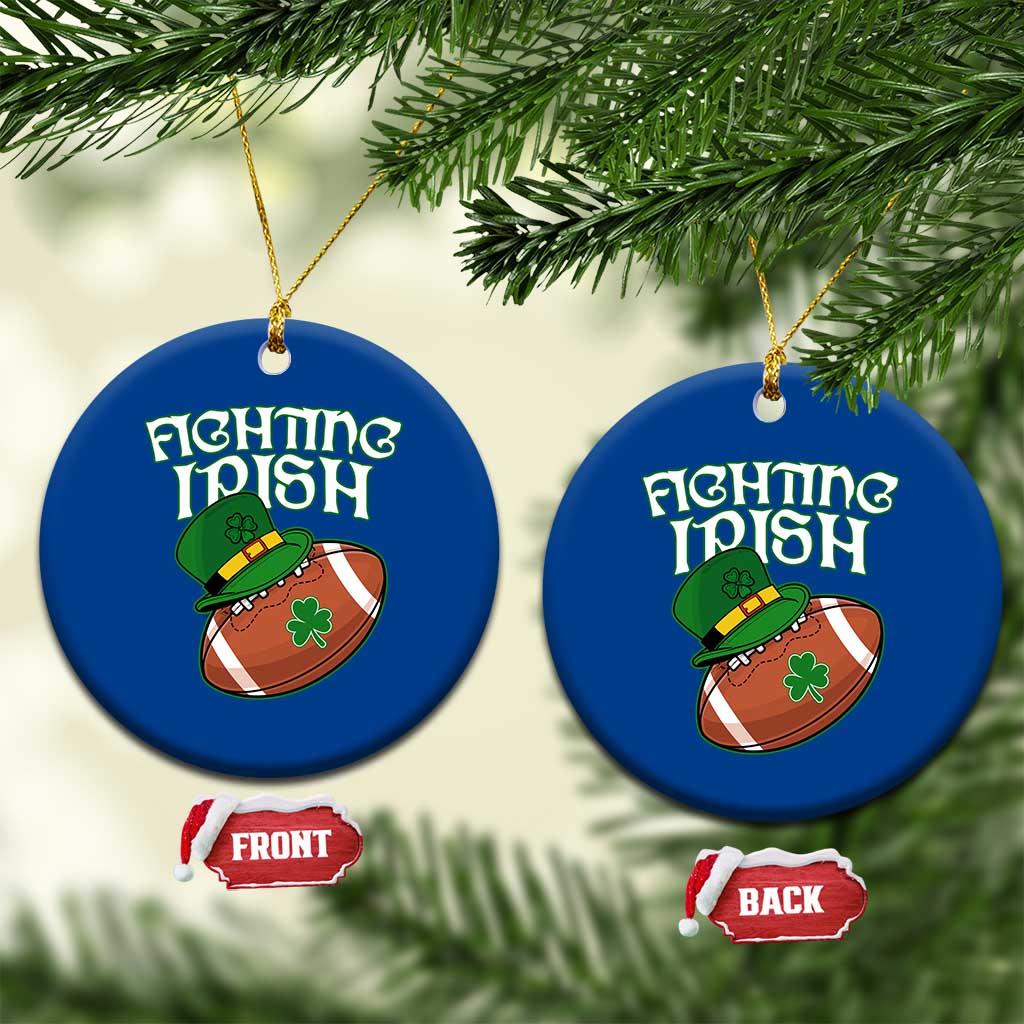 Fighting Irish Ceramic Ornament Football Shamrock St Patricks Spirit Classic Vintage - Wonder Print Shop