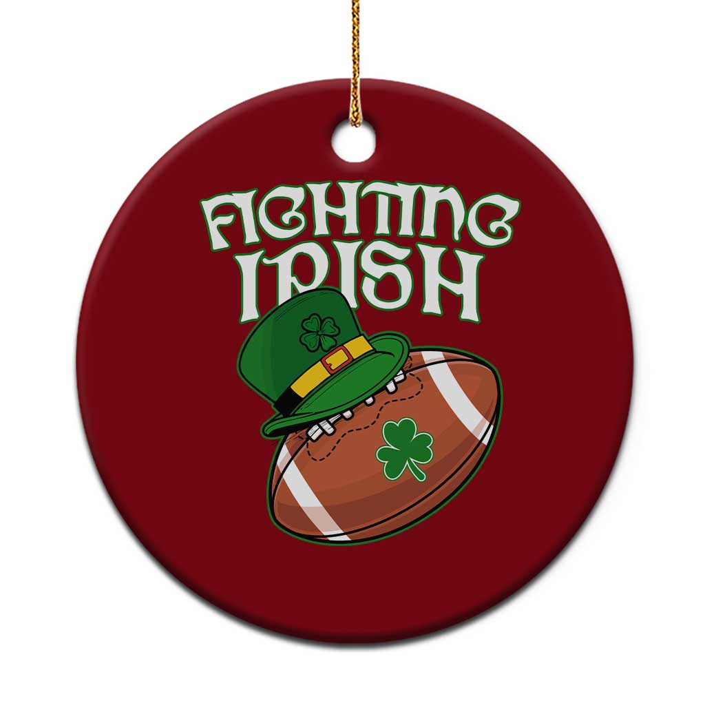 Fighting Irish Ceramic Ornament Football Shamrock St Patricks Spirit Classic Vintage - Wonder Print Shop