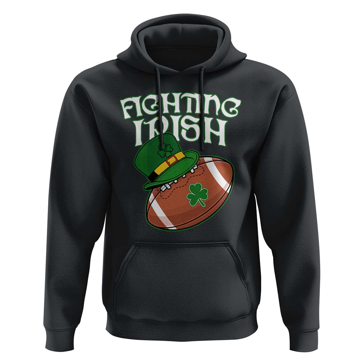 Fighting Irish Hoodie Football Shamrock St Patricks Spirit Classic Vintage