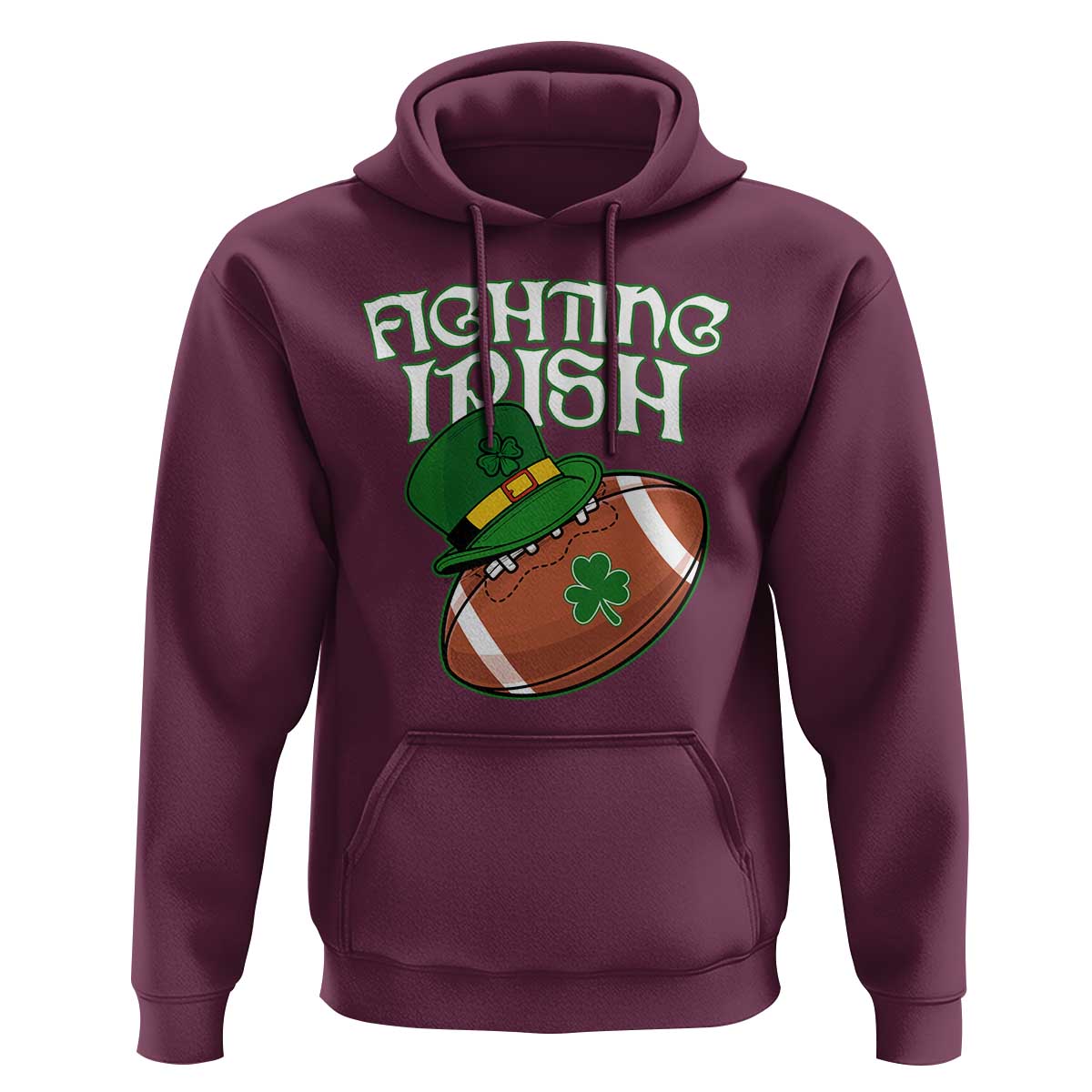 Fighting Irish Hoodie Football Shamrock St Patricks Spirit Classic Vintage