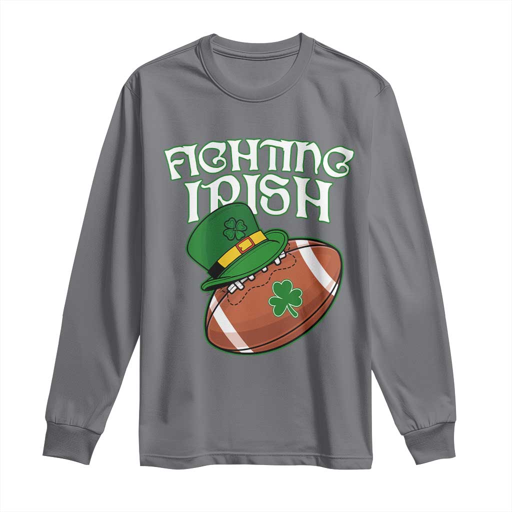 Fighting Irish Long Sleeve Shirt Football Shamrock St Patricks Spirit Classic Vintage