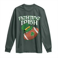 Fighting Irish Long Sleeve Shirt Football Shamrock St Patricks Spirit Classic Vintage