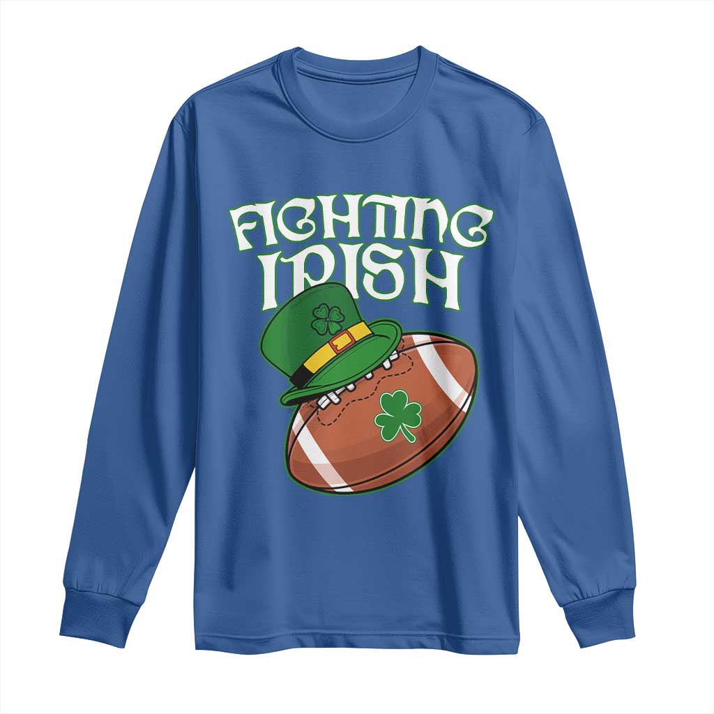 Fighting Irish Long Sleeve Shirt Football Shamrock St Patricks Spirit Classic Vintage