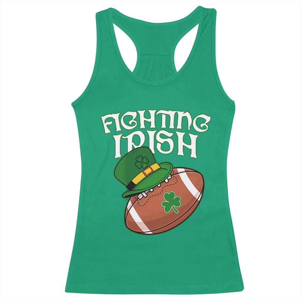 Fighting Irish Racerback Tank Top Football Shamrock St Patricks Spirit Classic Vintage