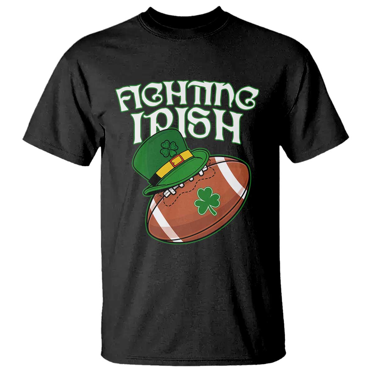 Fighting Irish T Shirt Football Shamrock St Patricks Spirit Classic Vintage
