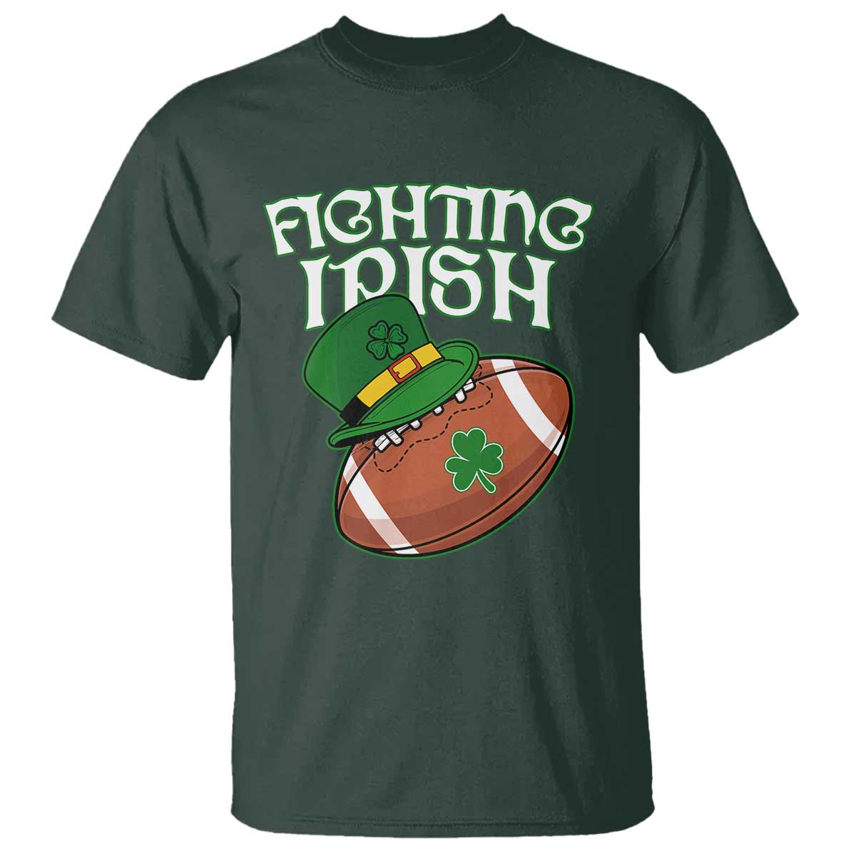 Fighting Irish T Shirt Football Shamrock St Patricks Spirit Classic Vintage