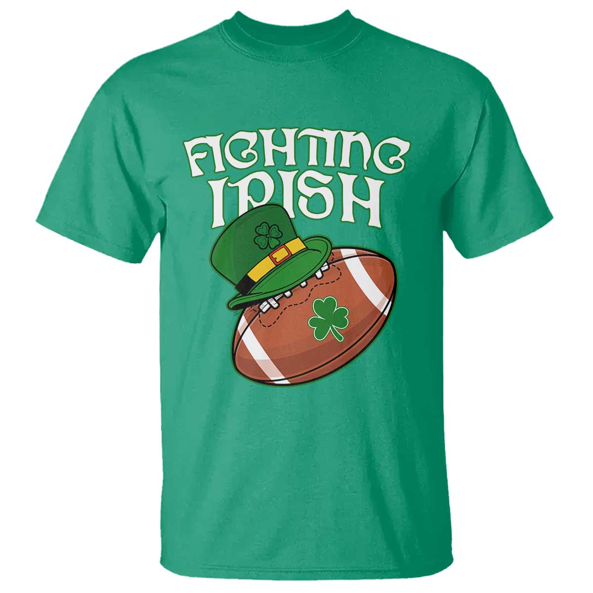 Fighting Irish T Shirt Football Shamrock St Patricks Spirit Classic Vintage