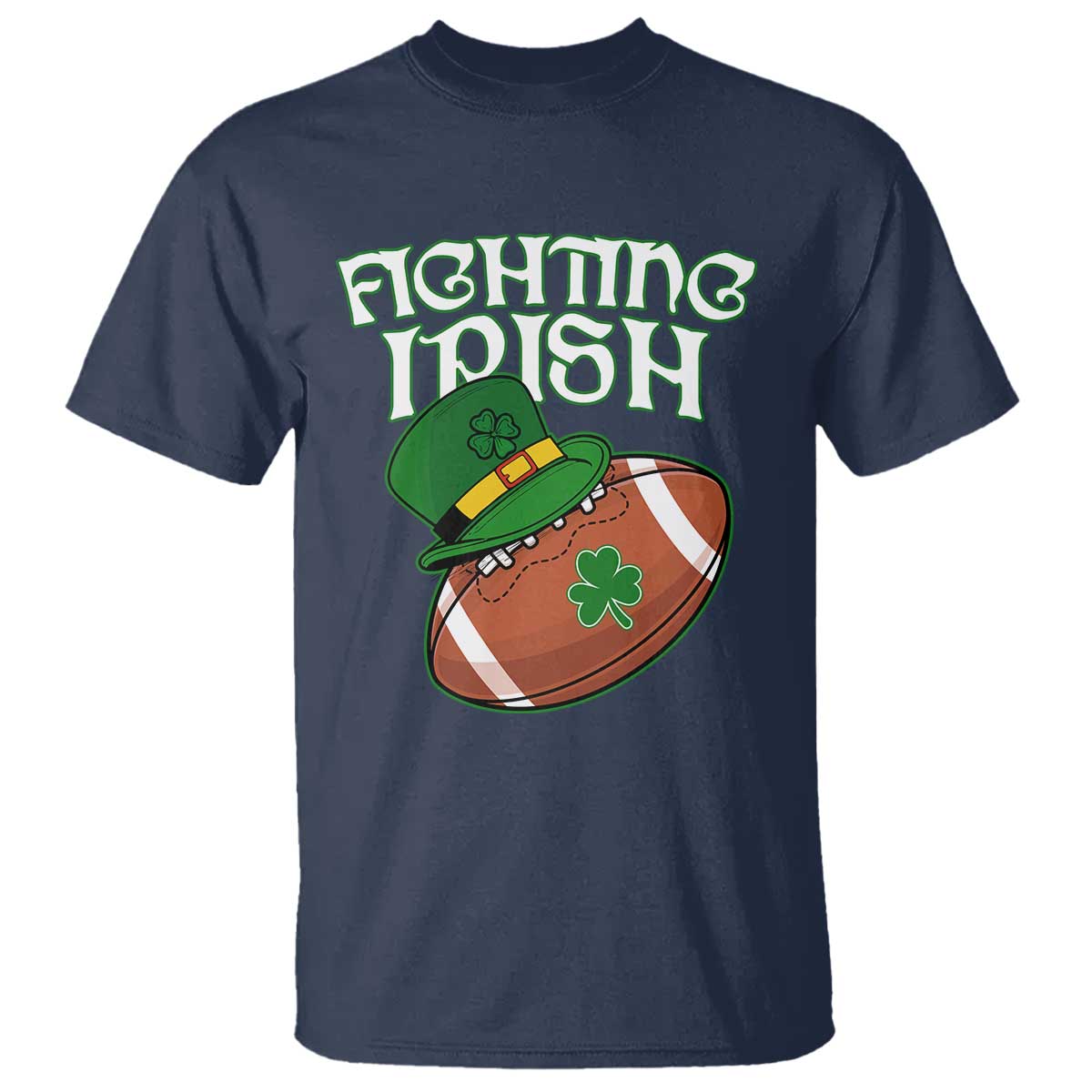 Fighting Irish T Shirt Football Shamrock St Patricks Spirit Classic Vintage