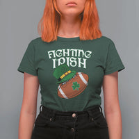 Fighting Irish T Shirt For Women Football Shamrock St Patricks Spirit Classic Vintage