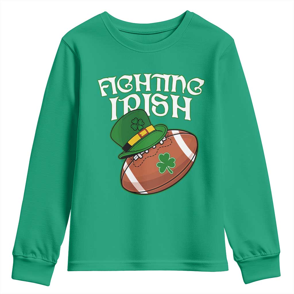 Fighting Irish Youth Sweatshirt Football Shamrock St Patricks Spirit Classic Vintage