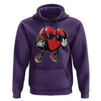 Valentines Day Heart Playing Football Hoodie Cute Gift for Sports Lovers